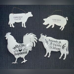 Farmhouse metal signs.